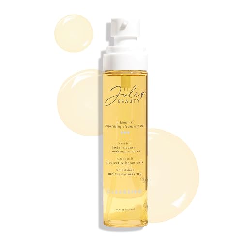 Julep Vitamin E Hydrating Cleansing Oil and Makeup Remover - Face Wash for Normal to Dry Sensitive Skin - 3.38 Fl Oz - Rosehip and Olive Oil Face