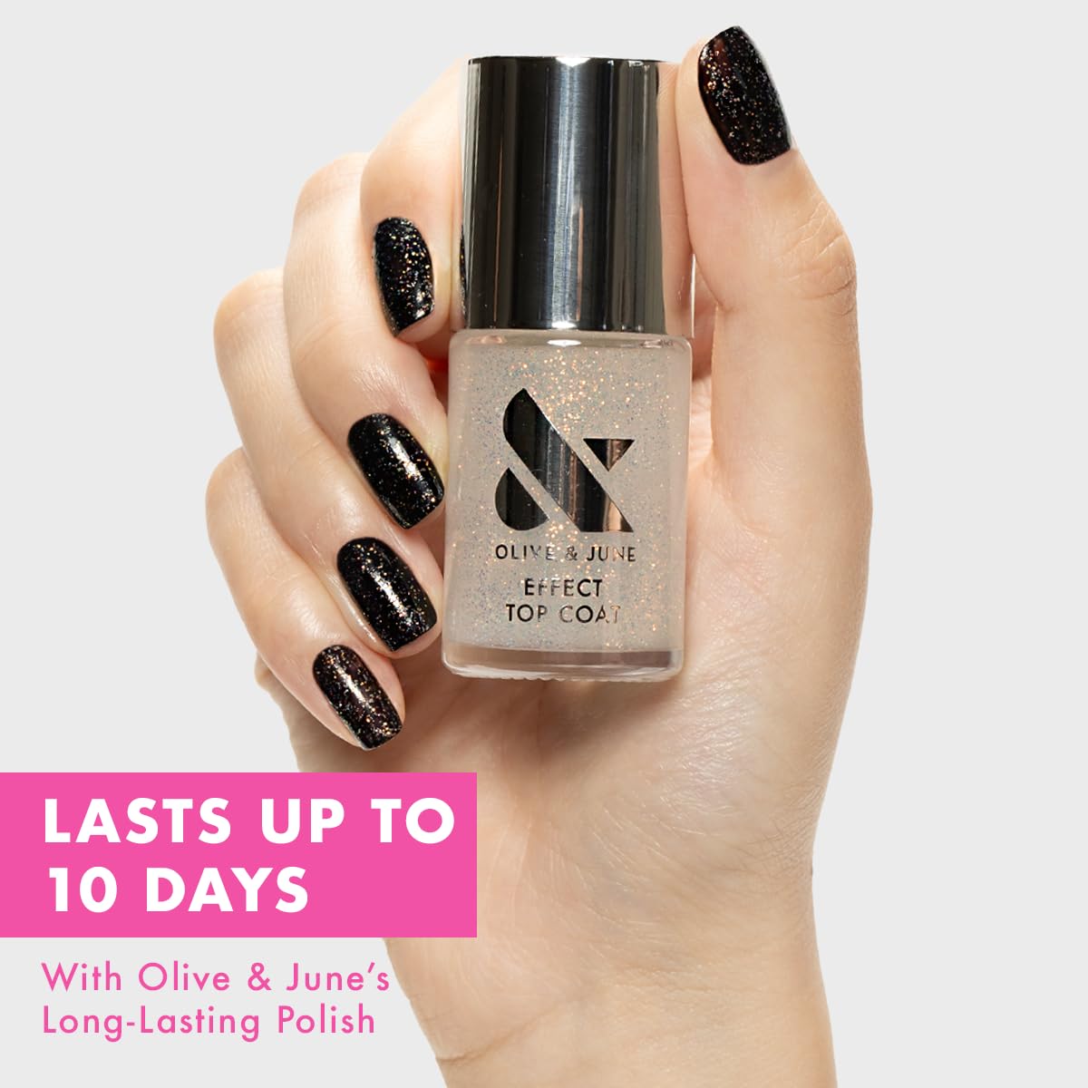 Olive & June Long Lasting Top Coat Nail Polish - Celestial Effect | Gel-Like Finish No Lamp Needed | Lasts up to 10 days | Salon-Quality at Home | Beauty & Personal Care Olive & June