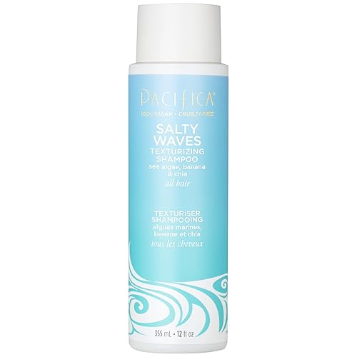 Pacifica Salty Waves Texturizing Shampoo - Beachy Textured, Messy Look, Hair Styles - Moisturizing Hair Care w/ Vitamin B & E - Banana Scent Clean