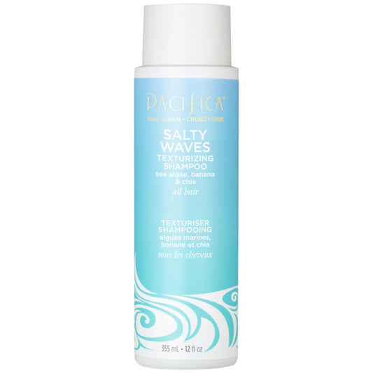 Pacifica Salty Waves Texturizing Shampoo - Beachy Textured, Messy Look, Hair Styles - Moisturizing Hair Care w/ Vitamin B & E - Banana Scent Clean Beauty & Personal Care Pacifica