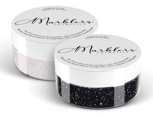 MARBLERS Twinkle Face & Body Glitter Duo [Holo Silver & Holo 24K Gold] 0.36oz (10g) | Non-Toxic | Cruelty-Free | Eyeshadow, Nail Polish, Nail Art |
