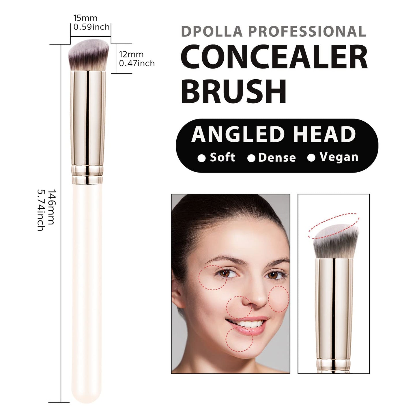 Makeup Brushes Dpolla Pro Foundation Brush and Flawless Concealer Brush Perfect for Any Look Premium Luxe Hair Contour Brush Perfect for Blending