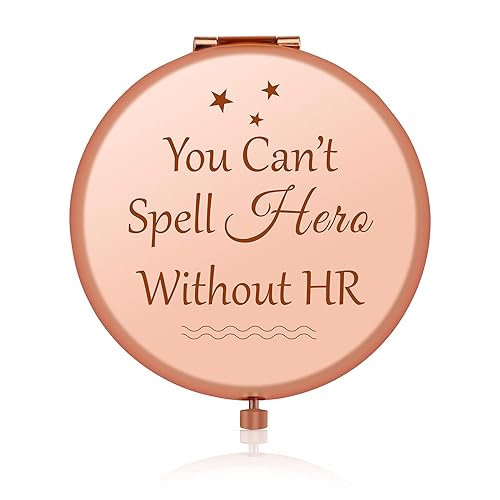 Jielahua HR Appreciation Gifts Human Resources Gifts for Women Thank You Gifts Rose Gold Compact Mirror HR Director Gift Retirement Gift HR Manager