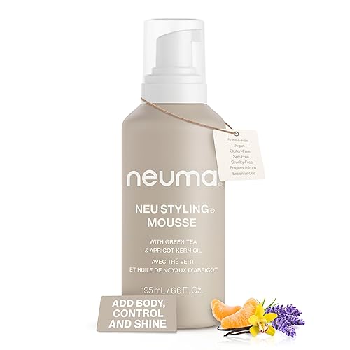 Neuma Neu Styling Hair Mousse 6.6 Fl. Oz. Mousse for Hair Volume with Lavender, Mandarin & Vanilla Scent