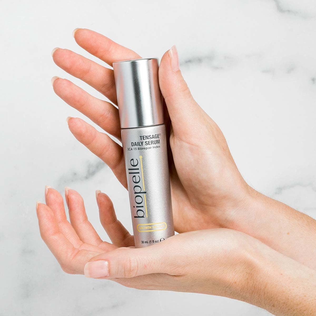 Biopelle Tensage Growth Factor Daily Facial Serum with SCA 15 Biorepair Index, Snail Mucin Serum for Face with Niacinamide, Hyaluronic Acid