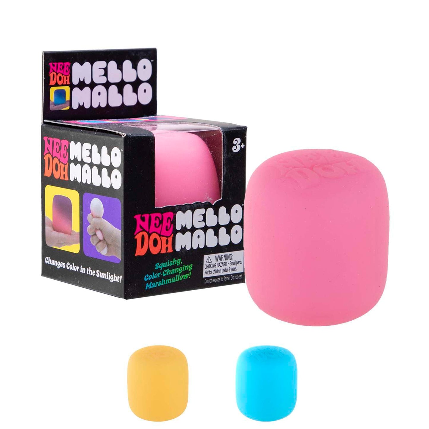 Schylling NeeDoh Mello Mallo - Sensory Toy with a Satisfying Dough Filling - Changes Color in The Sun - Ages 3 and Up - Color May Vary; One Per Pack