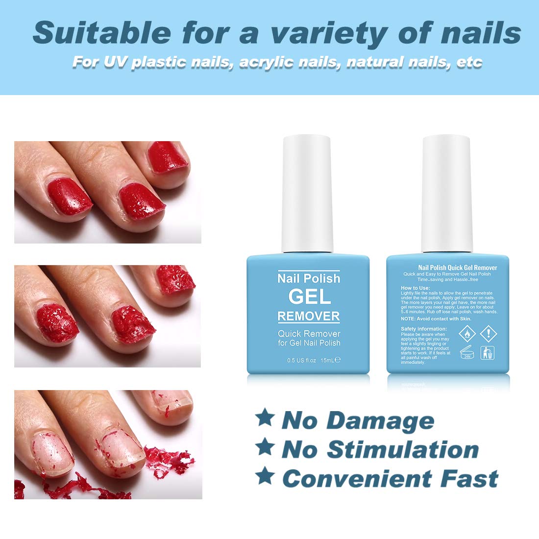 2 Pack Gel Nail Polish Remover, Gel Polish Remover for Nails, Easily Magic Soak-Off Gel Polish in 2-5 Minutes - Safe, No Need For Foil, Soaking Or Beauty and Personal Care Tudiqe