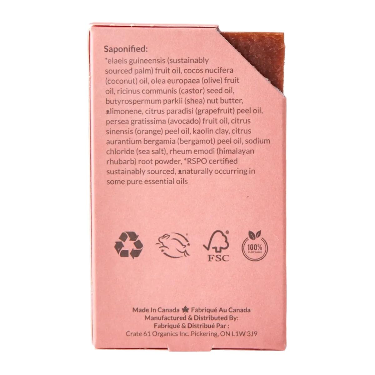 Crate 61 Soap Avocado Grapefruit, 110 GR Beauty & Personal Care Crate 61 Organics