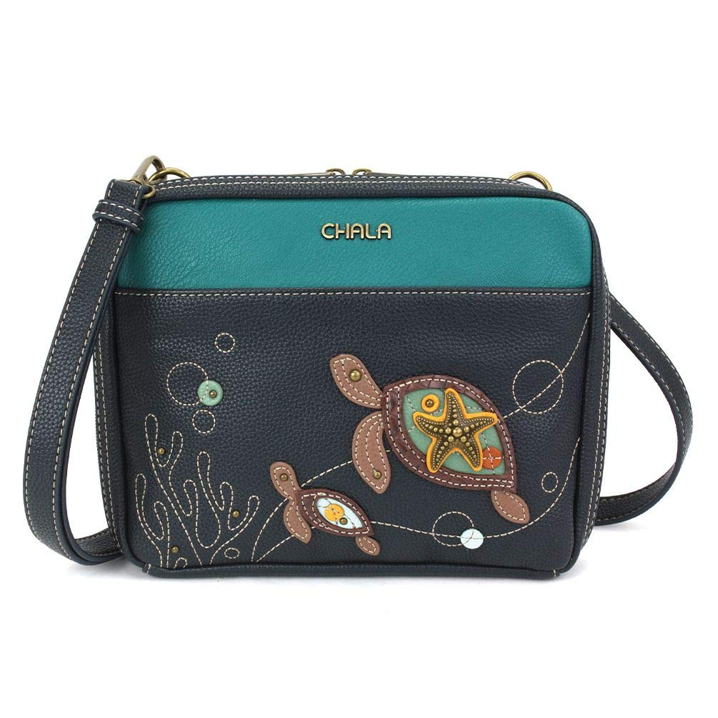 Chala Handbags Two Turtles Companion Organizer Crossbody Handbag - Turtle Lovers