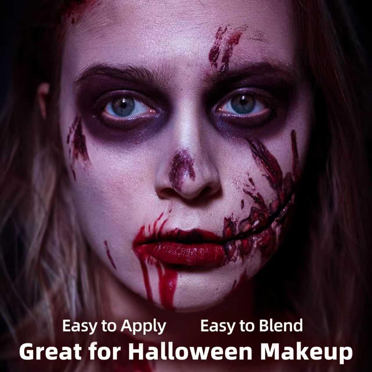 Special Effects SFX Halloween Makeup Kit, Professional Horror SFX Makeup Set with Scar Wax+Bruise Palette+Fake Blood Spray+Realistic Blood Gel