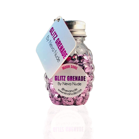 Neva Nude Face and Body Glitter Keychain - Holographic Chunky Glitter in Aloe for Festivals, Raves, and More | Cosmetic Grade | Super Sparkly (Moon