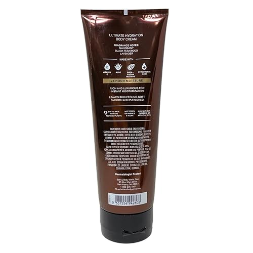 Bath and Body Works Teakwood Men's Collection Ultra Shea Body Cream and 2 in 1 Hair and Body Wash (2 Pack Bundle)