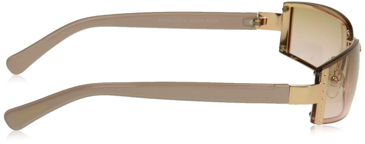 SOUTHPOLE Women's 1022SP Slim Retro Metal UV400 Protective Rectangular Sunglasses. Cool Gifts for Her, 51mm, Rose Gold, 51 mm