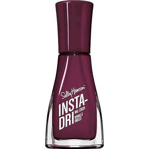 Sally Hansen Insta-Dri Nail Polish | Quick Dry, Long Lasting, Streak-Free Shine | Opaque, Glossy | 428 Zip Wine | Deep Wine Red Nail Color