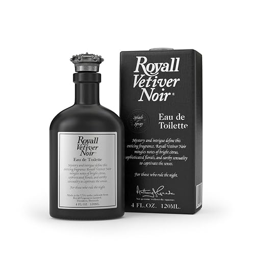 ROYALL VETIVER NOIR, Men's Eau de Toilette, Vetiver & Amber Fragrance - 4 Fl oz Spray