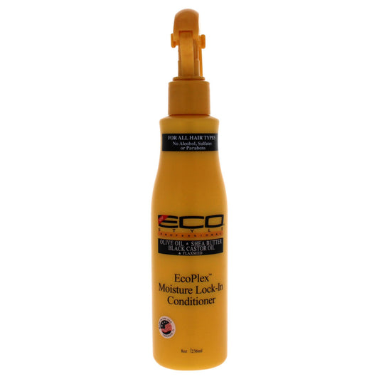 Eco Style Ecoco Ecoplex Moisture Lock-In Conditioner - Black Castor And Flaxseed Oil - Olive Oil And Shea Butter - Soft And Glowing Hair - Hydrating
