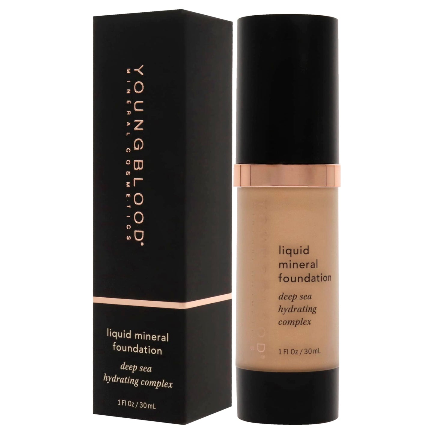 Youngblood Liquid Mineral Foundation, Sun Kissed | Lightweight, Dewy Full Coverage Makeup for Dry Skin | Poreless, Flawless Tinted Glow | Vegan