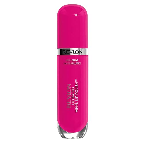 Revlon Ultra HD Vinyl Lip Polish, Liquid Lipstick, Rule The World, Hot Pink Gloss , 0.2 Fluid Ounce