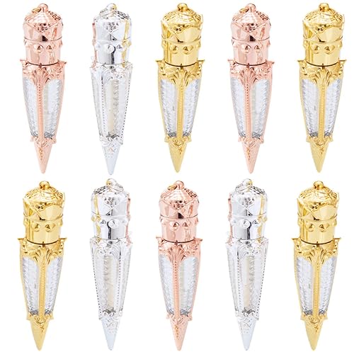 FZBNSRKO 10 Pcs Lip Gloss Tube Empty Refillable Lip Balm Bottle Clear Plastic Lip Gloss Container Reusable Lipstick Bottle with Rubber Insert for