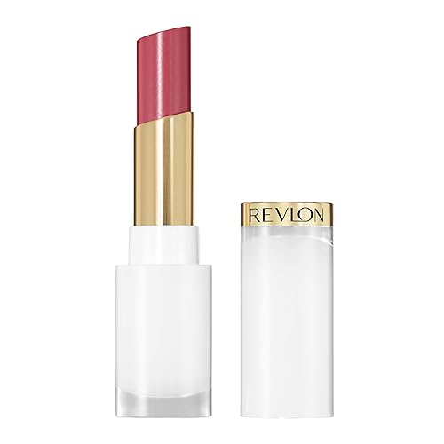 REVLON Super Lustrous Glass Shine Balm, Hydrating Tinted Lip Balm with Hyaluronic Acid, Aloe & Rose Quartz, 005 Glossed Up Rose, 0.11 oz