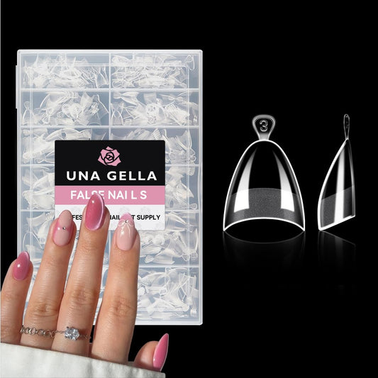 UNA GELLA Almond Shape Nail Tips Short: 504pcs Half Cover Almond Gel Nails Tips Matte Clear Fake Nails Self-handle for Nail Extension DIY Nail Salon Beauty and Personal Care UNA GELLA Default Title