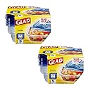 GladWare Entrée Food Storage Containers with Glad Lock Tight Seal | BPA Free | Medium Square Plastic Containers Hold Up to 25 Ounces of Food, 5 Count…