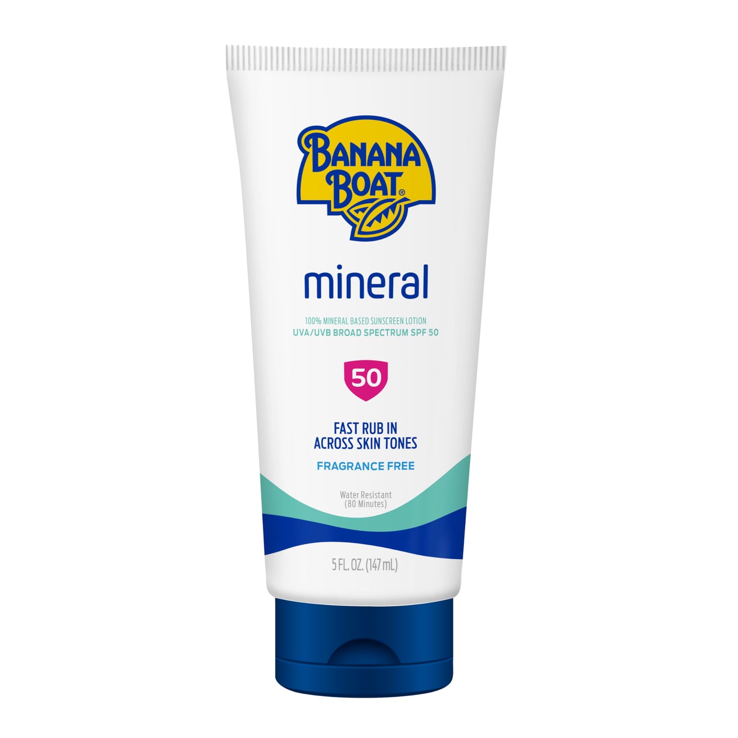 Banana Boat Mineral Sunscreen SPF 50 Lotion, 5Fl Oz | Zinc Oxide Sunscreen Lotion, Beach Essentials, SPF 50 Sunblock, 5Fl Oz