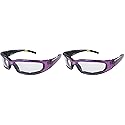 Birdz Eyewear Chill Women's Motorcycle Sunglasses Padded Purple Frame with Clear Lenses