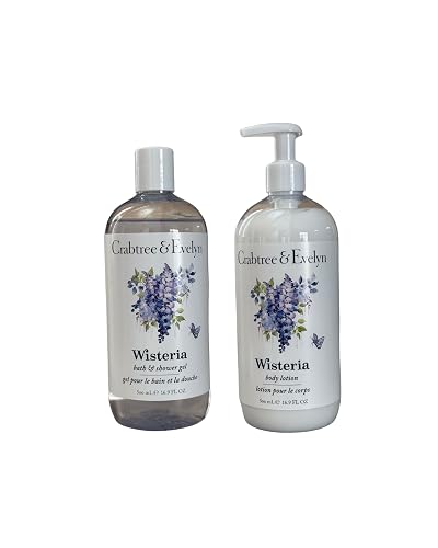 Crabtree & Evelyn Wisteria Bath Set Shower Gel and Body Lotion Duo (Duo, Wisteria) Beauty & Personal Care Crabtree & Evelyn