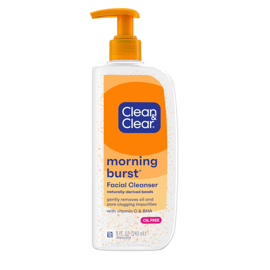 Clean & Clear Morning Burst Oil-Free Facial Cleanser with Brightening Vitamin C, Ginseng, and Gentle Daily Brightening Face Wash for All Skin Types
