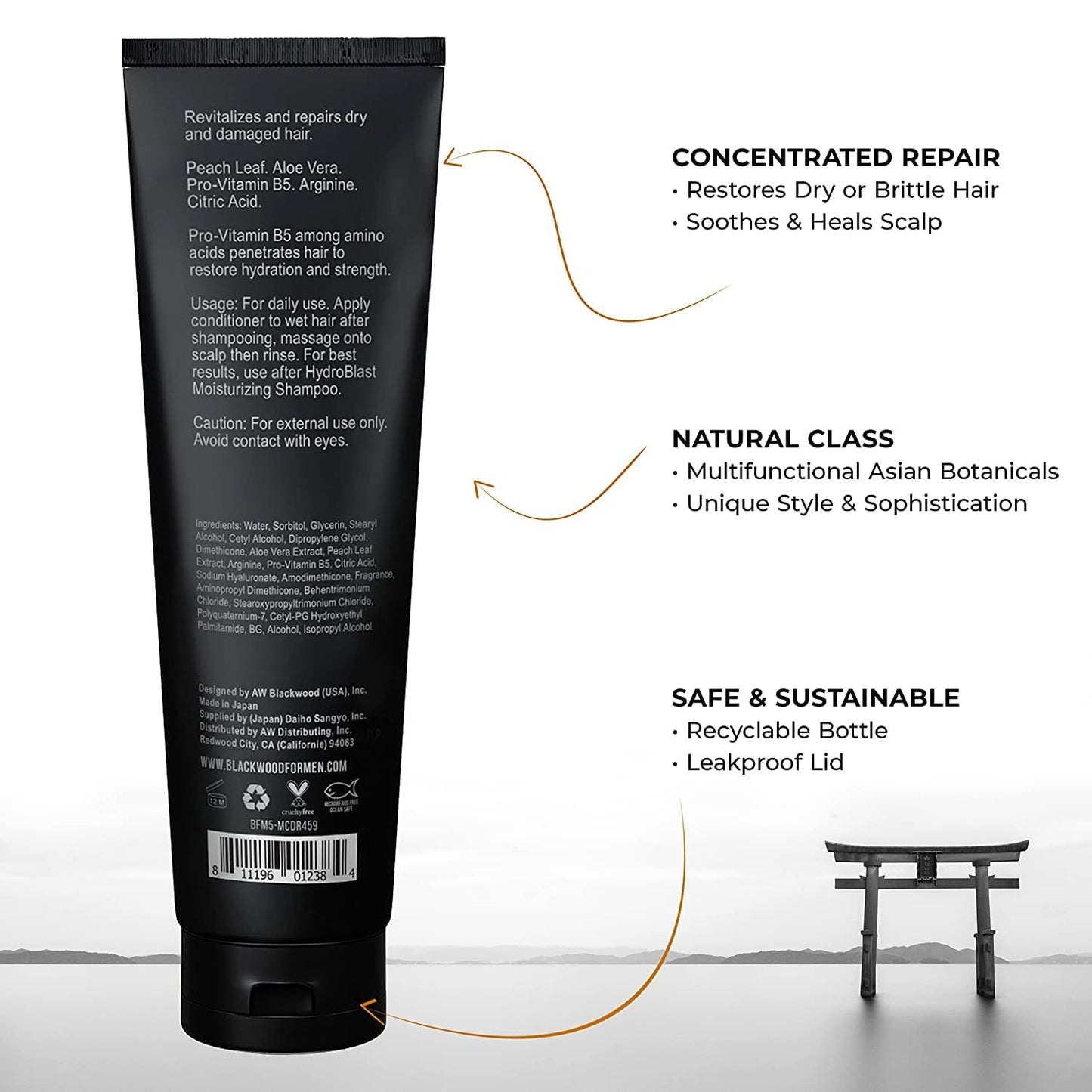 BLACKWOOD FOR MEN Hydro Cleanse Complete Set including Scalp Massager, Hydroblast Shampoo, Hydroblast Conditioner, Pure Moisture Body Wash, & BioFuse