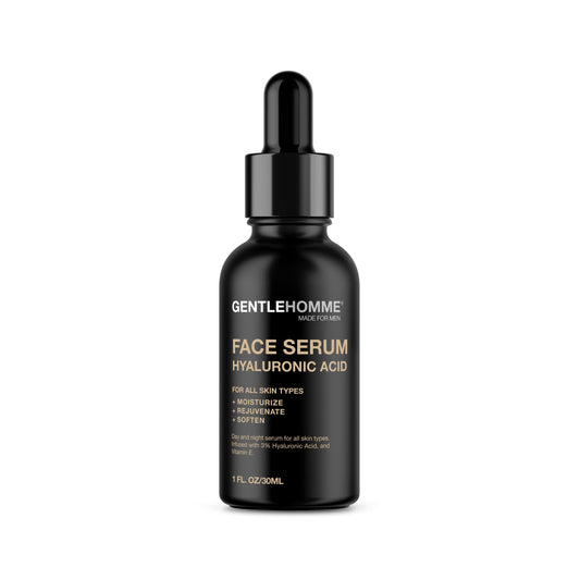 Gentlehomme - Hyaluronic Acid Face Serum - Men’s Facial Serum - With 3% Hyaluronic Acid & Vitamin E - Helps Moisturize, Rejuvenate & Soften Skin - Day Beauty & Personal Care Gentlehomme