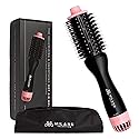 Milano Collection Hot Air Hair Brush Dryer, Quick & Easy Styling, Hair Volumizer for Human Hair Wigs & Natural Hair, Lightweight Round-Shaped Barrel