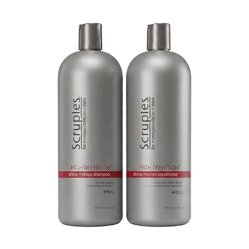 Scruples High Definition Shine Therapy Shampoo & Conditioner 1L Bundle, Cleanses while Improving Shine, Strength & Manageability, Delivers Healthy
