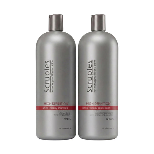 Scruples High Definition Shine Therapy Shampoo & Conditioner 1L Bundle, Cleanses while Improving Shine, Strength & Manageability, Delivers Healthy