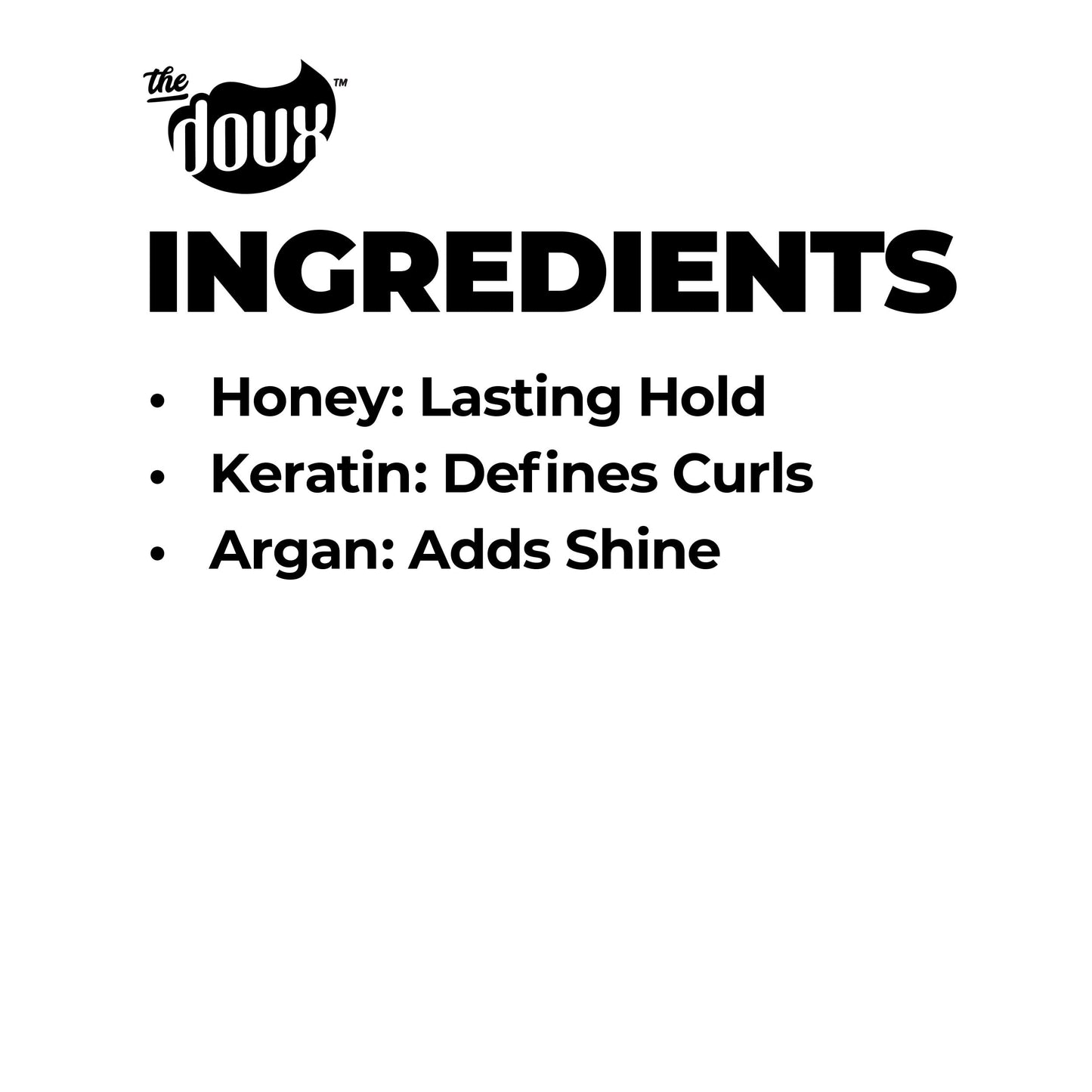 The Doux POP LOCK 5-Day Forming Glaze - Curl Enhancing Hair Products - Contains Honey and Argan Oil - Curl Products for Hold, Shine, and Anti-Humidity
