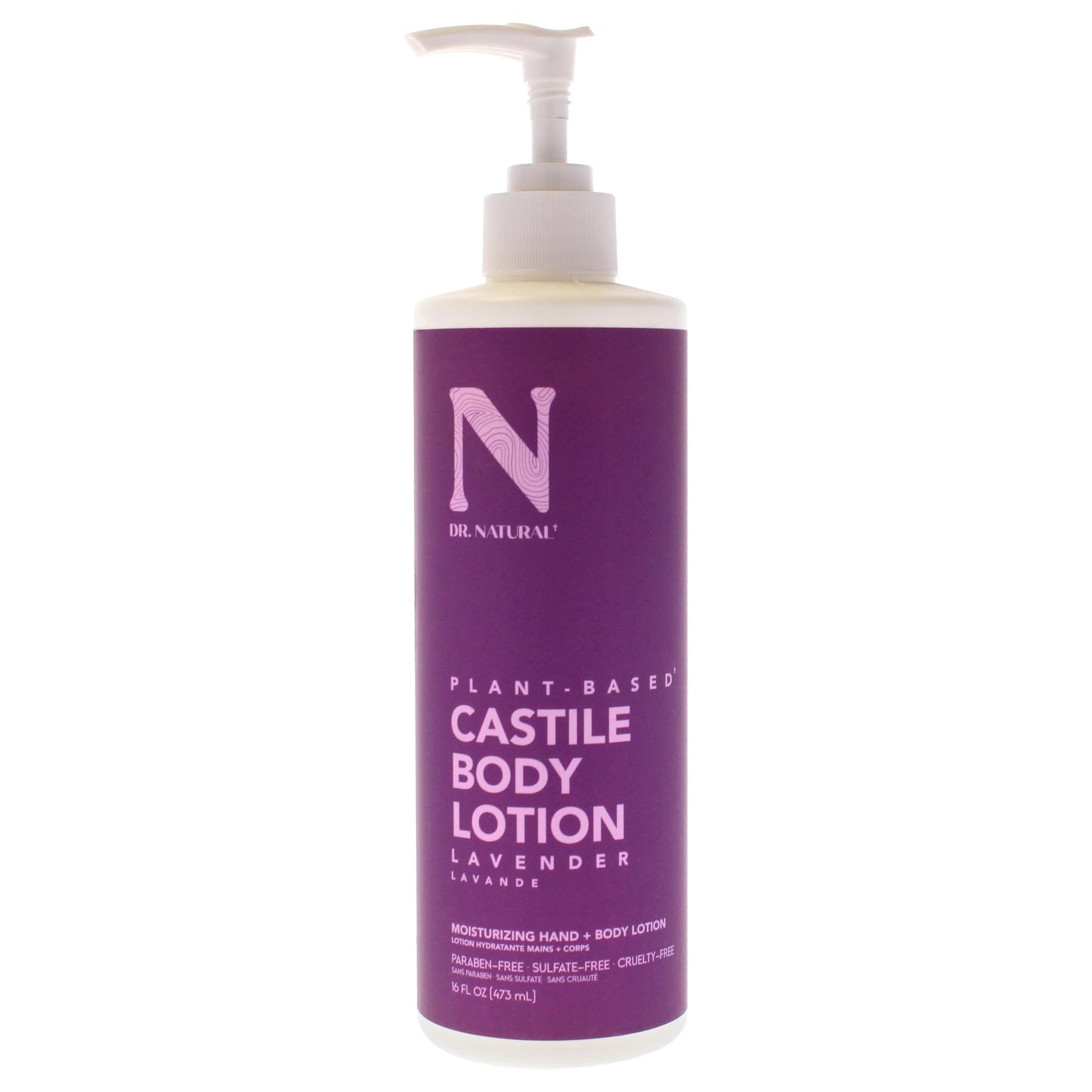Dr. Natural Castile Body Lotion - Deeply Moisturizing Body Butter with Shea Butter - Lotion for Women and Men - Cruelty Free - Lavender - 16 oz