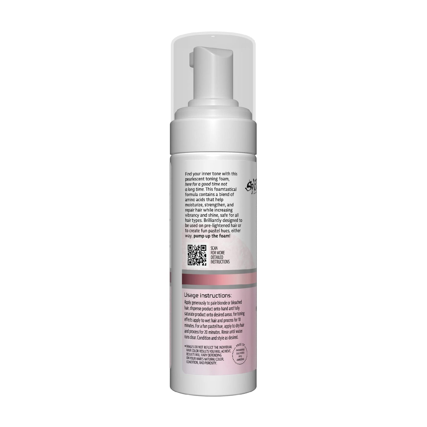 Splat Brilliant Toning Foam, Rose Gold, 5 oz., Hair Toner Lasts Up to 10 Washes, Weightless Conditioning Foam Increases Vibrancy and Shine, Vegan