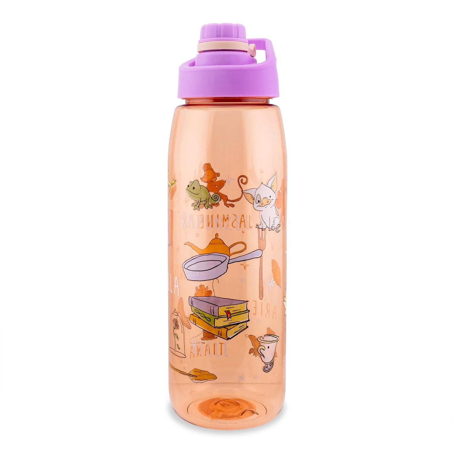 Silver Buffalo Disney Princess Icons Water Bottle With Screw-On Lid, 28 Ounces