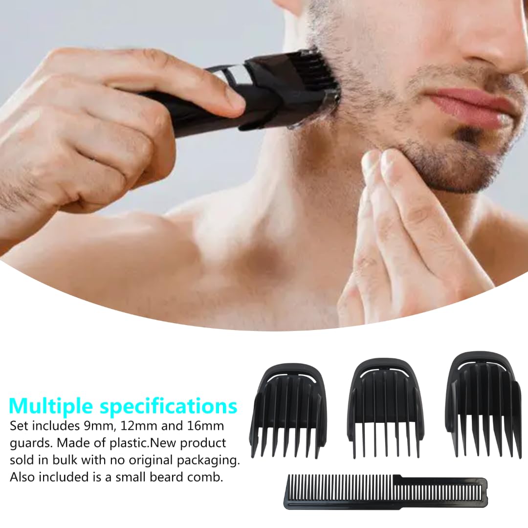 Zafina-UP 3 Piece Set (9mm 12mm 16mm) Haircut Blade Guards Replacement for Philips Norelco Multigroom MG3748 MG3750 MG3757, with Small Beard Comb Beauty and Personal Care Zafina-UP