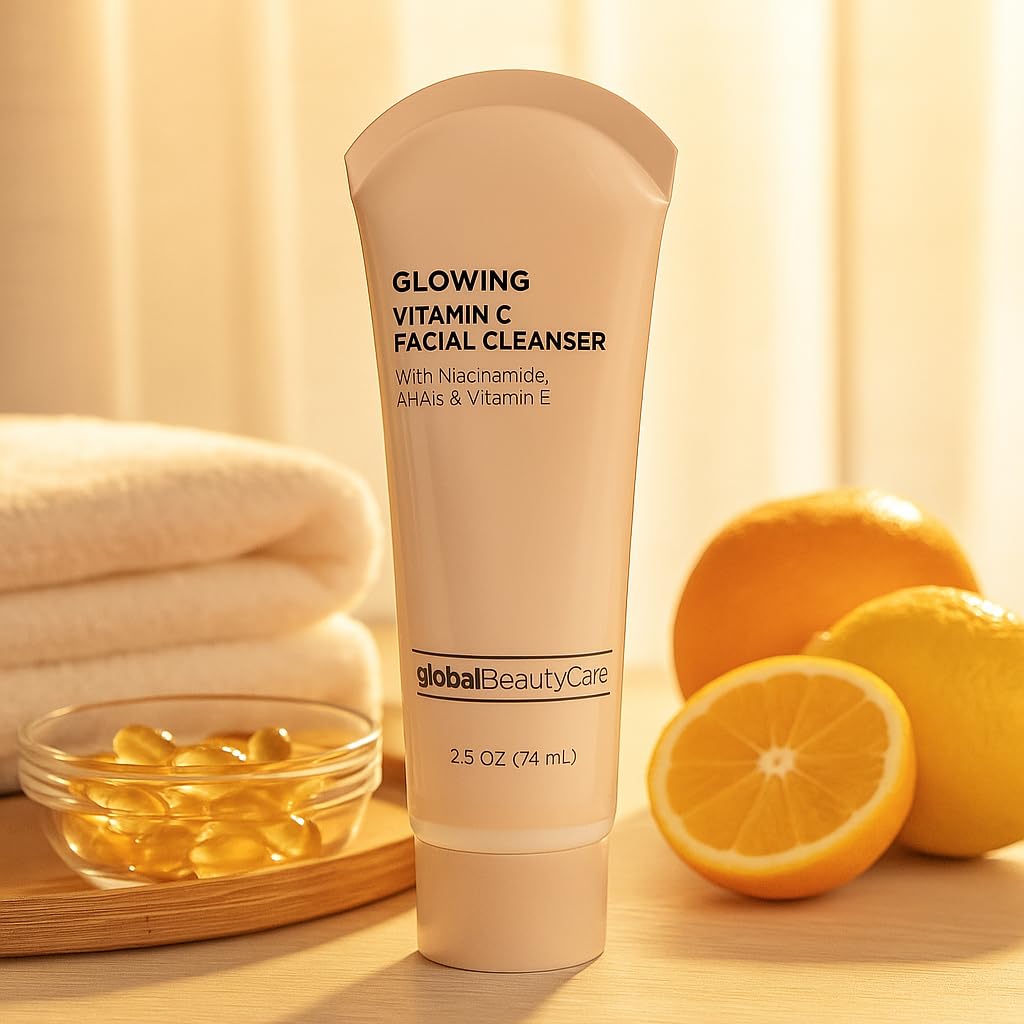 Global Beauty Care Vitamin C Facial Cleanser - Niacinamide, AHA & Vitamin E, 2-Pack (2x 2.5 fl oz)
