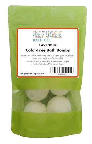Color-Free Bath Bombs 7 Pack | 2.5 oz. Each | Cocoa Butter and Plant-Based Ingredients with No Dyes of Any Kind | Support Refugee Employment in USA…
