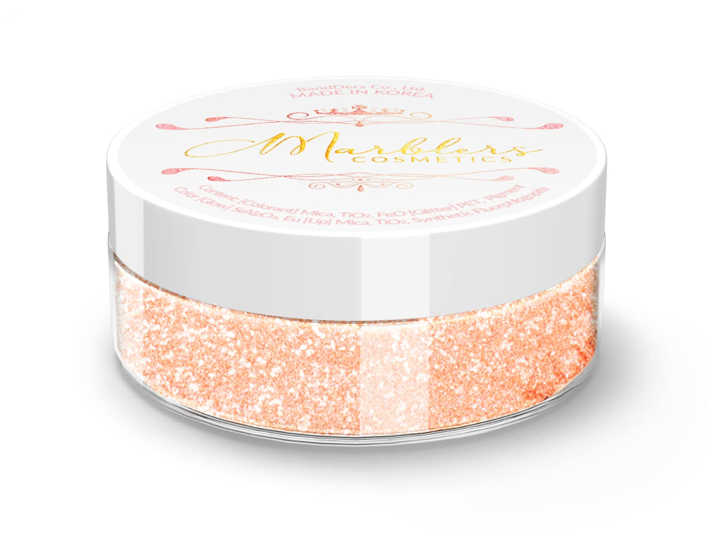 MARBLERS Chunky Natural Mica Powder [Apricot Pearl] 0.11oz (3g) | Highly Pigmented | Non-Toxic, Vegan, Cruelty-Free | Eyeshadow, Body Butter, Nail