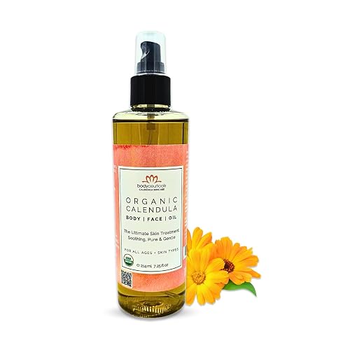 Bodyceuticals Organic Calendula Oil, Skincare Extract with Fresh Calendula Flowers and Olive, Moisturizing and Repairing, Vegan, Non-GMO, Kosher