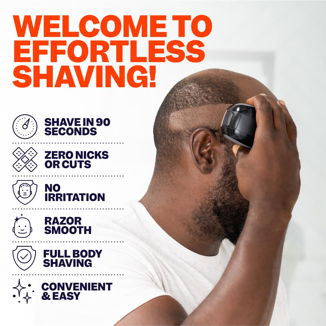 Freebird FlexSeries Electric Head & Body Hair Shaver - Mens Cordless Rechargeable Wet/Dry Skull Bald Head Back & Groin Waterproof Razor with Rotary Beauty and Personal Care Freebird