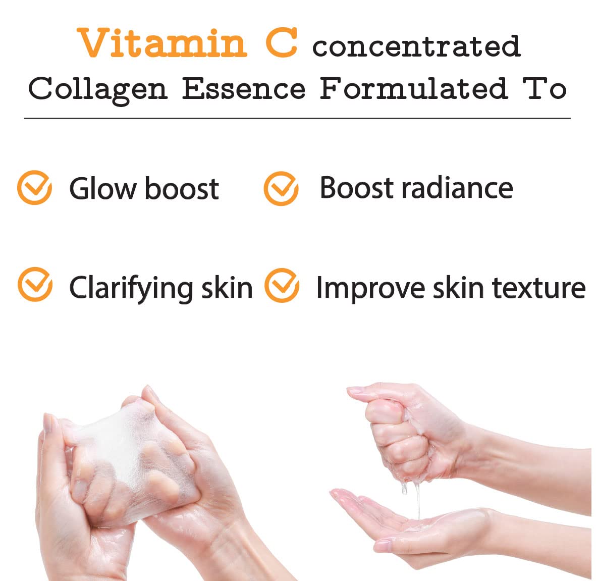 MEAROSA DESIGN Vitamin C Collagen Firming Essence Face Mask Beauty Facial Mask Sheet Mask Korea Skin Care Premium Quality (8 pack)