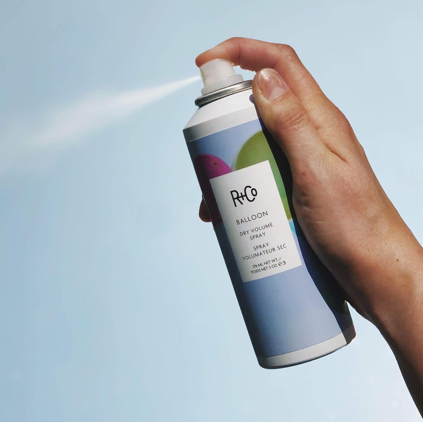 R+Co Balloon Dry Volume Spray Travel | Lightweight, Long Lasting Volume + Touchable Texture | Vegan + Cruelty-Free | 2 Oz