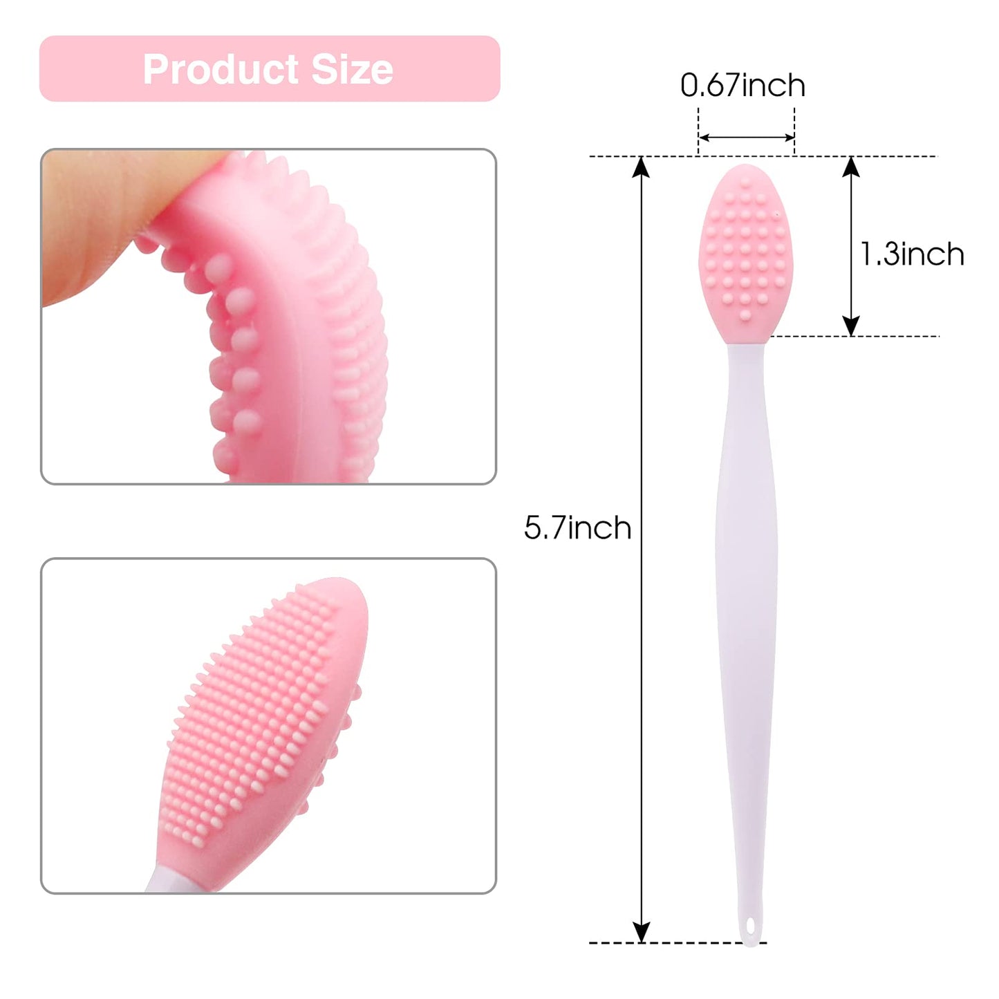 Silicone Lip Scrub Brush - Double-Sided Exfoliating Tool for Dark and Chapped Lips, Cleaner for Smoother and Fuller Appearance?4PC?