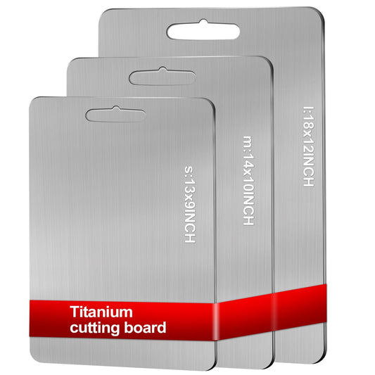 100% Pure Titanium Cutting Boards for Kitchen, Titanium Cutting Board Set of 3, 2025 New Food-Grade Chopping Board for Easy to Clean and Will Not Abso