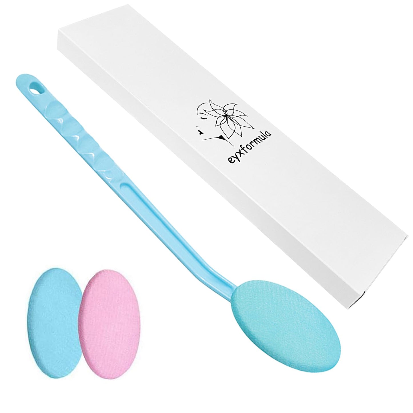 Eyxformula Easy Lotion Applicator for Back - Long Handle Cream Applicators Wand with 2 Pads, Tool to Apply Sunscreen, Self Tanner on Back, Body